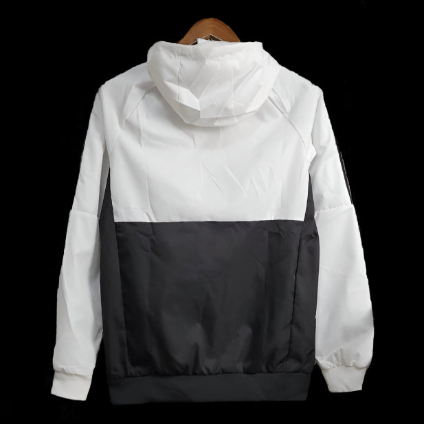 Real Madrid 23/24 White and Black Windbreaker